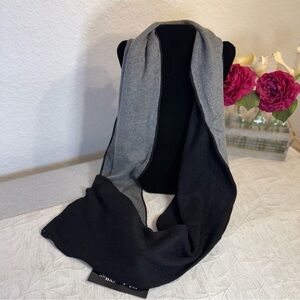 Vintage WinterSilks Silk and Cashmere Reversible Scarf. Black and gray. 68”x8”